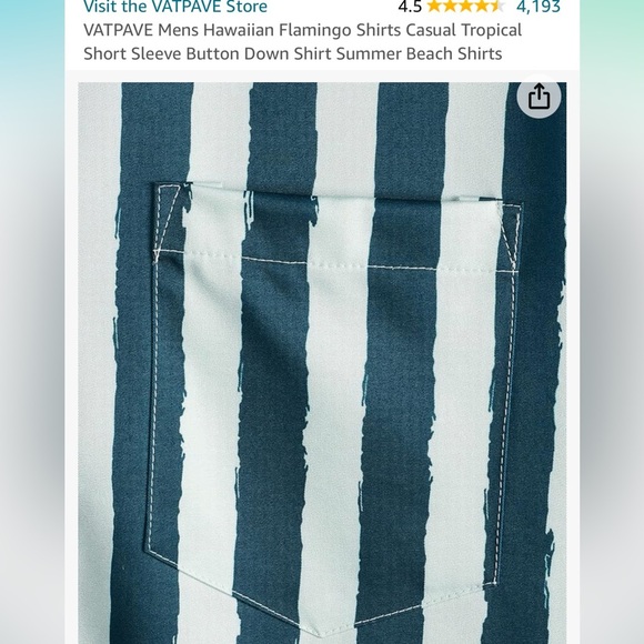 NWOT Men's Casual Button Down Shirt - Blue Parrot Print - Picture 10 of 11